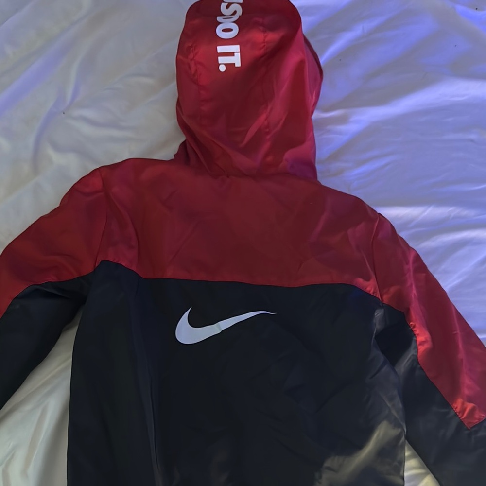 Nike Red and Black Raincoat for All-Weather Protection